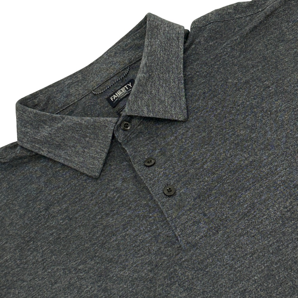 Faherty Reserve Movement Polo Mens‎ XXL Charcoal Gray Pima Cotton Modal Stretch